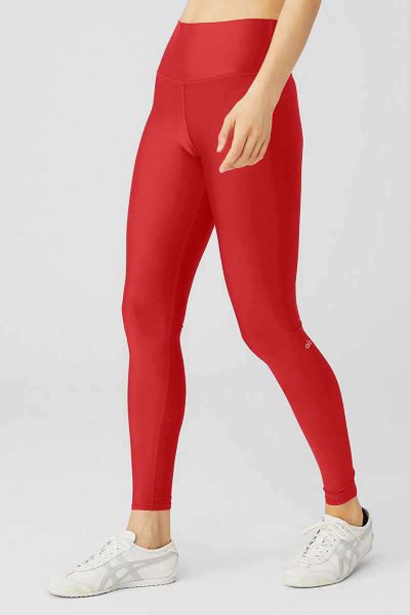 Leggings Alo Yoga High-Cintura Airlift Feminino Vermelhas | 4297-PUIZD