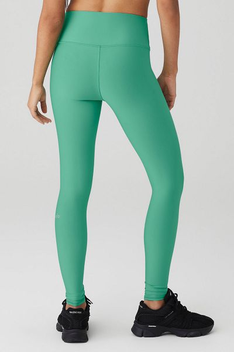 Leggings Alo Yoga High-Cintura Airlift Feminino Verdes | 8406-LDBTU