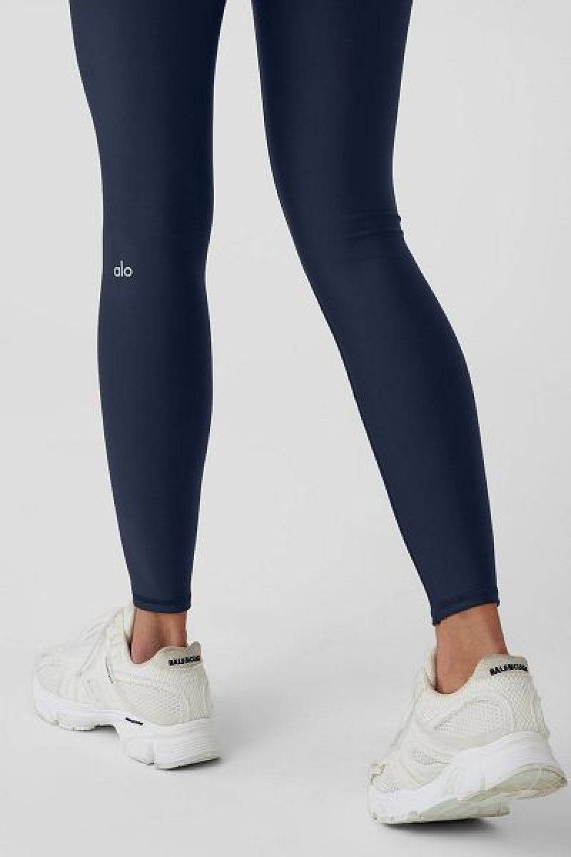 Leggings Alo Yoga High-Cintura Airlift Feminino Azul Marinho | 5032-VIAKH