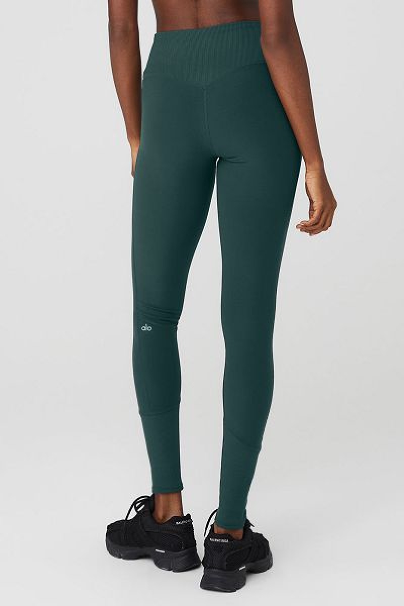 Leggings Alo Yoga High-Cintura Alosoft Lounge Feminino Verdes | 4793-MCLFI