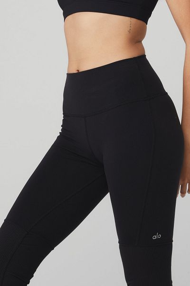 Leggings Alo Yoga High-Cintura Goddess Feminino Pretas Pretas | 1465-SGYLN