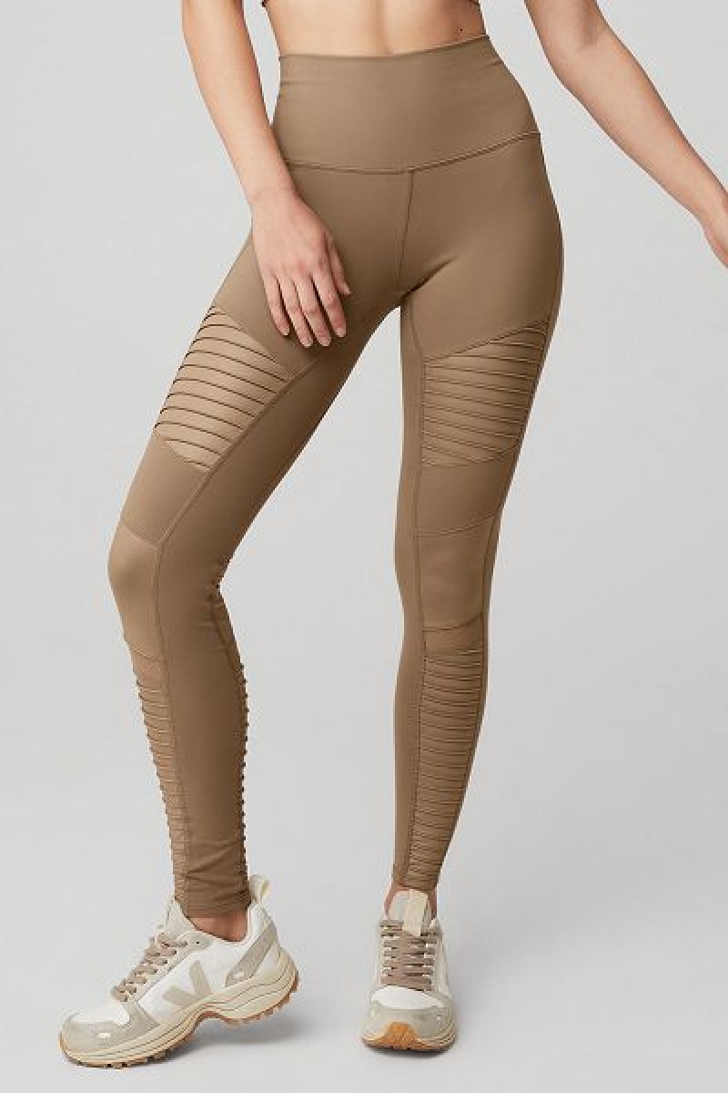 Leggings Alo Yoga High-Cintura Moto Feminino Verde Oliva | 0724-UJGFO