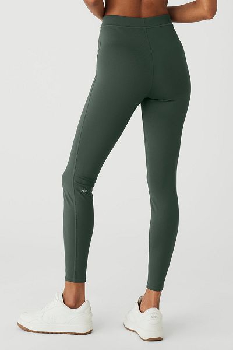 Leggings Alo Yoga High-Cintura Thrill Seeker Feminino Verdes Escuro | 2481-UOAYN