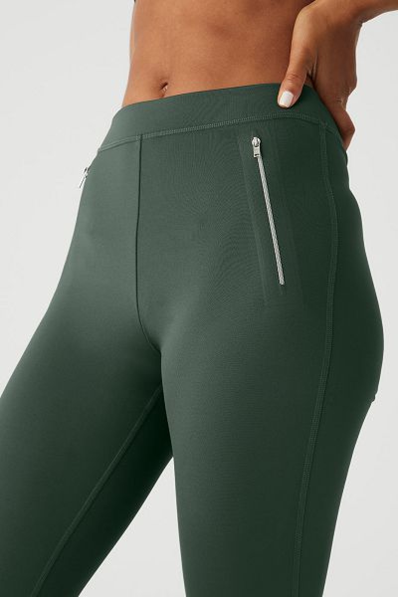 Leggings Alo Yoga High-Cintura Thrill Seeker Feminino Verdes Escuro | 2481-UOAYN