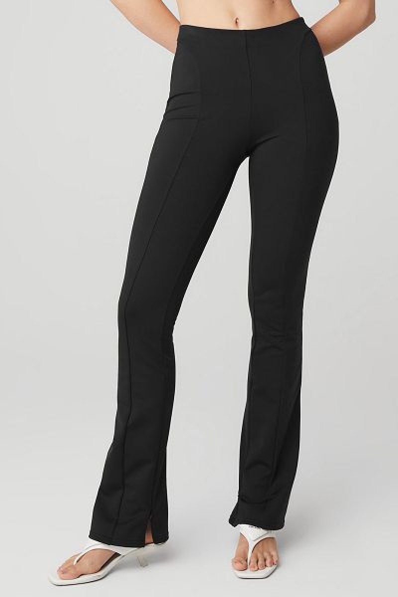 Leggings Alo Yoga High-Cintura Zip It Flare Feminino Pretas | 7458-KWNCG