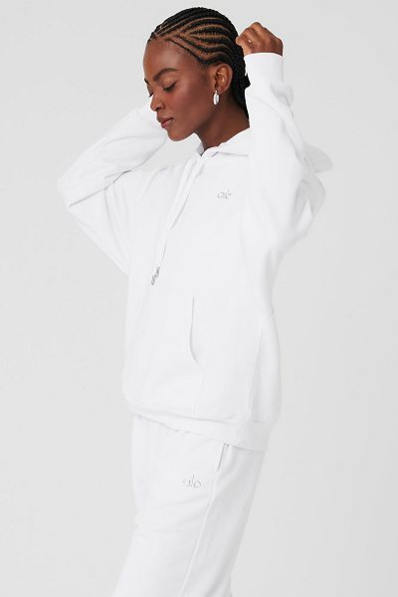 Moletom com Capuz Alo Yoga Accolade Feminino Branco | 8160-UKBWJ