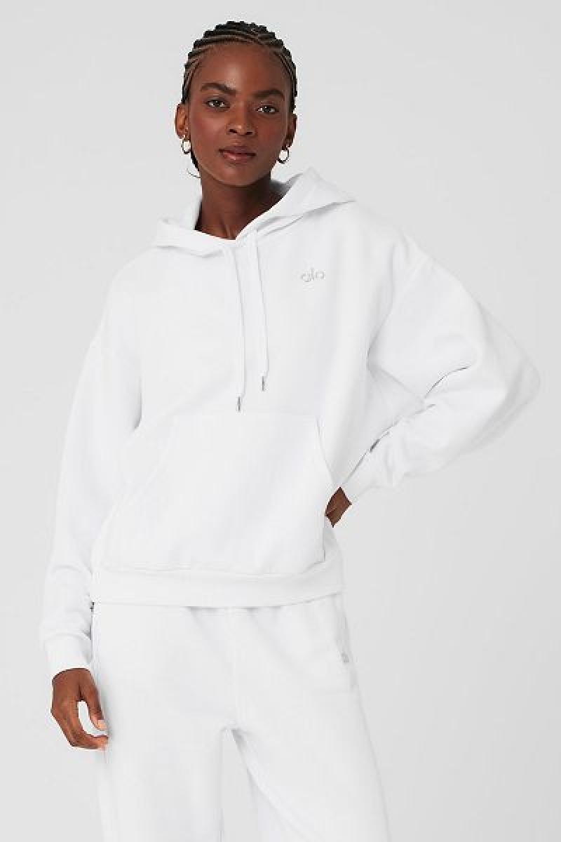 Moletom com Capuz Alo Yoga Accolade Feminino Branco | 8160-UKBWJ