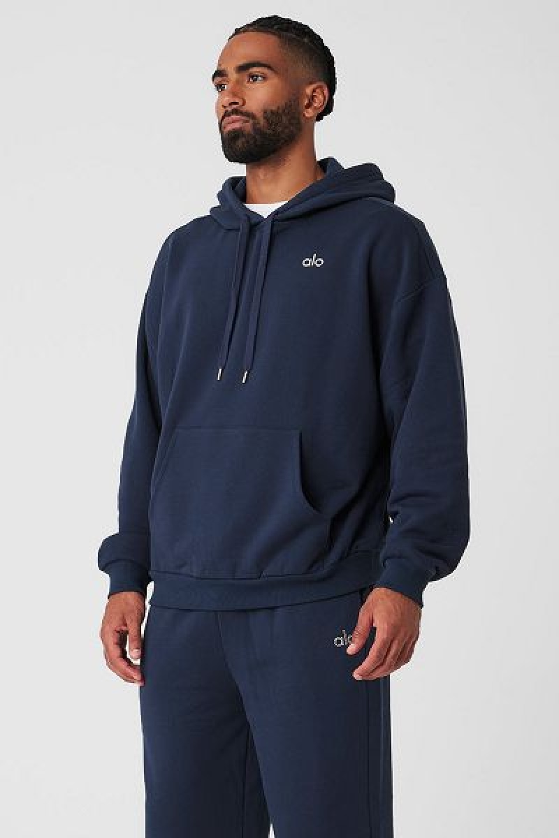 Moletom com Capuz Alo Yoga Accolade Masculino Azul Marinho | 7263-OGPKB