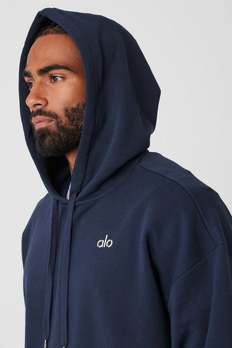 Moletom com Capuz Alo Yoga Accolade Masculino Azul Marinho | 7263-OGPKB