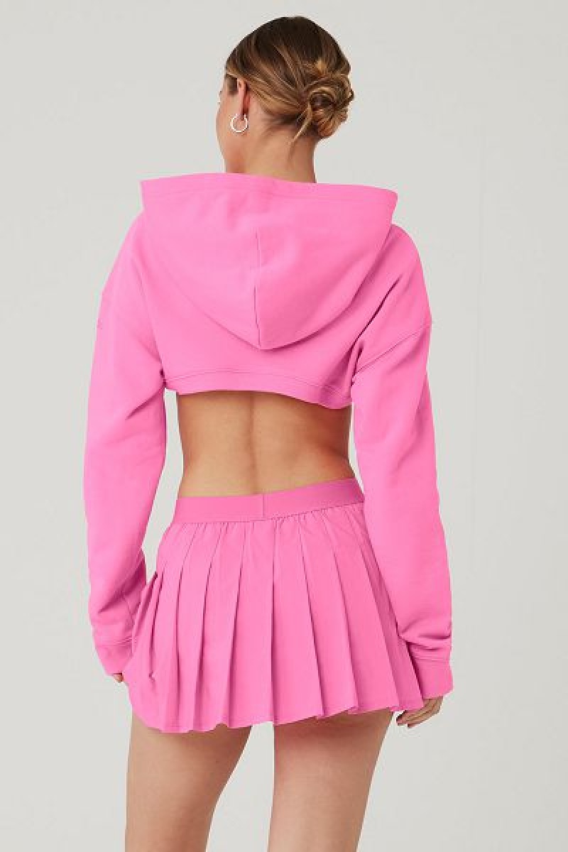 Moletom com Capuz Alo Yoga Cropped Shrug It Off Feminino Rosa | 5274-NFWKD