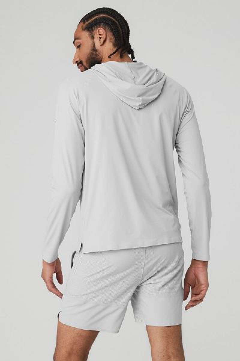 Moletom com Capuz Alo Yoga Idol Encapuzado Runner Masculino Titânio | 3290-ZGTXQ