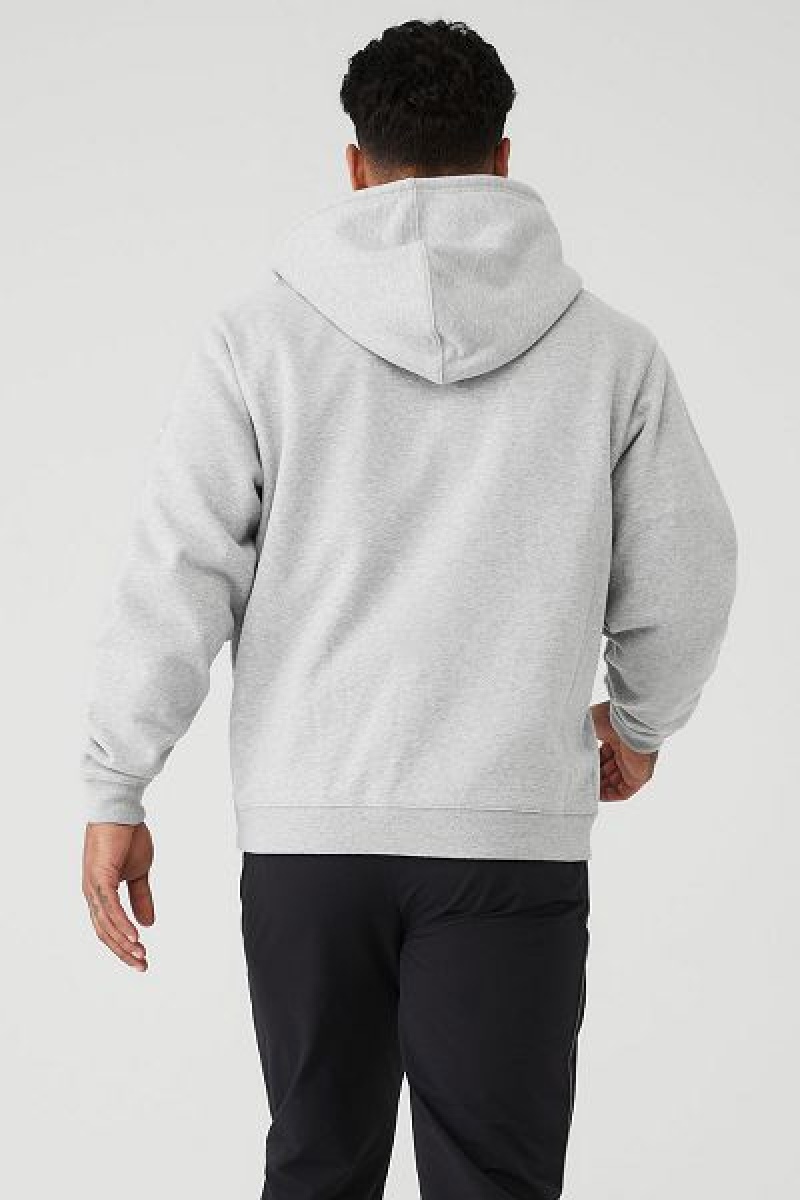 Moletom com Capuz Alo Yoga Renown Heavy Weight Full Zip Masculino Cinzentas | 7146-GMJSN