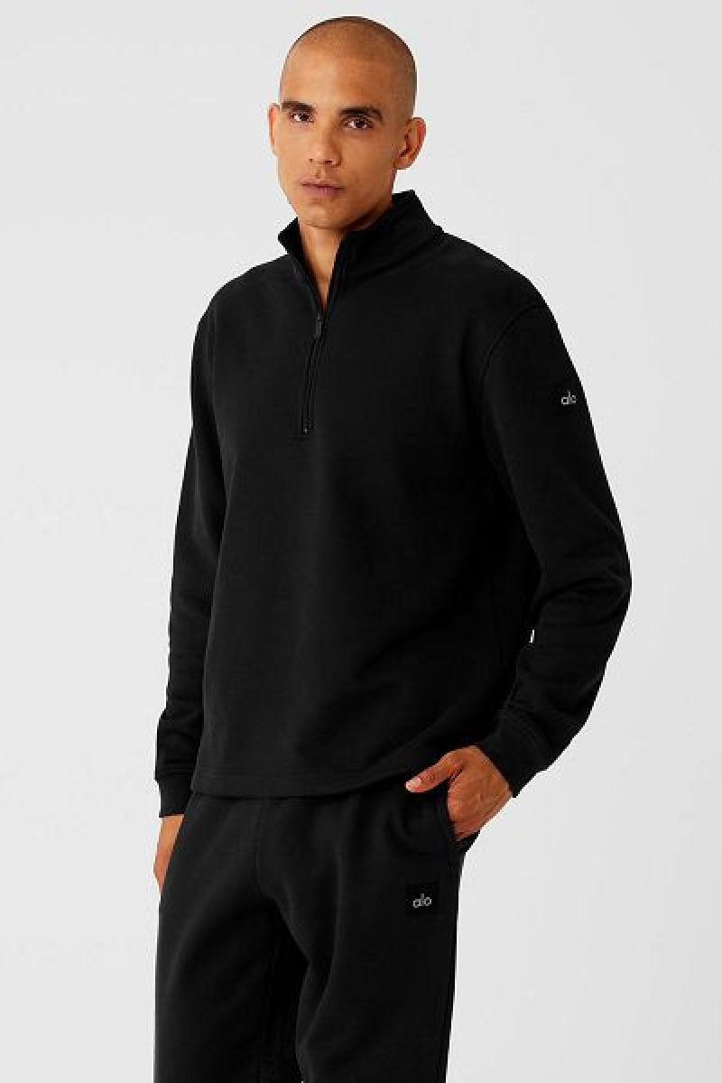 Moletom com Capuz Alo Yoga Renown Heavy Weight 1/4 Zip Masculino Pretas | 6358-TUIKD