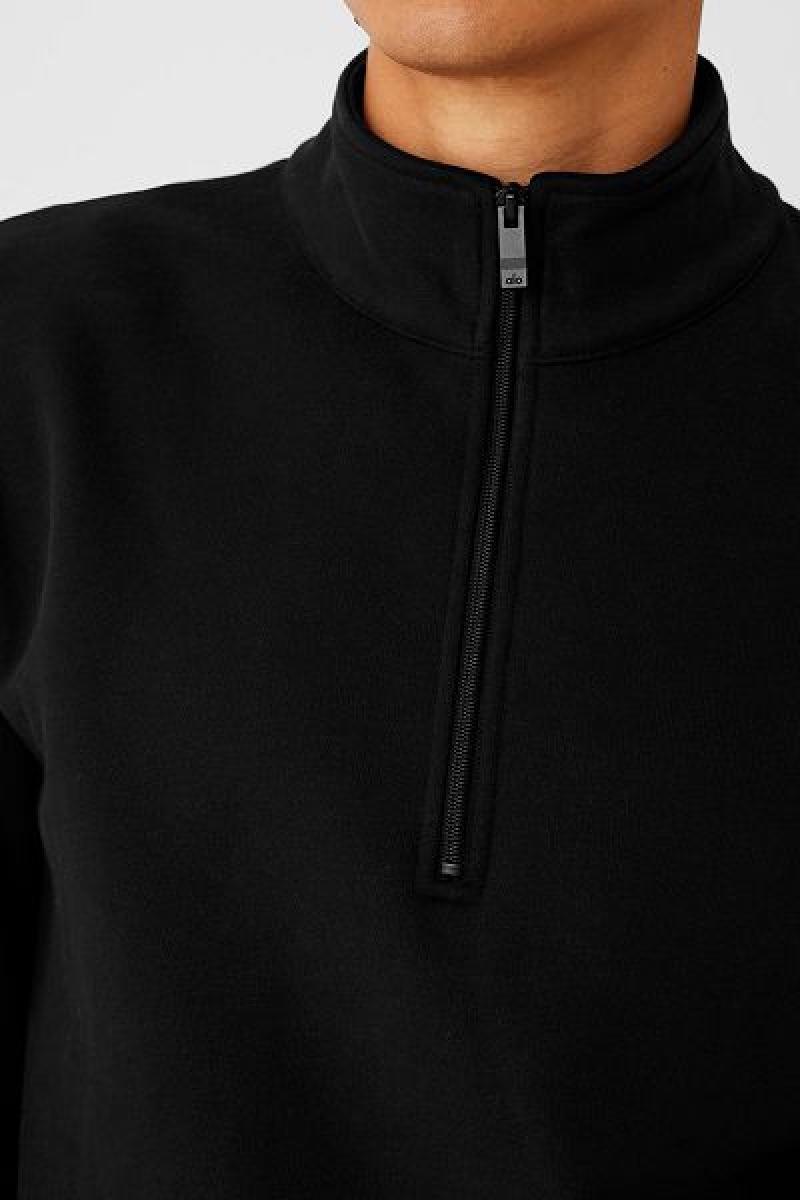 Moletom com Capuz Alo Yoga Renown Heavy Weight 1/4 Zip Masculino Pretas | 6358-TUIKD