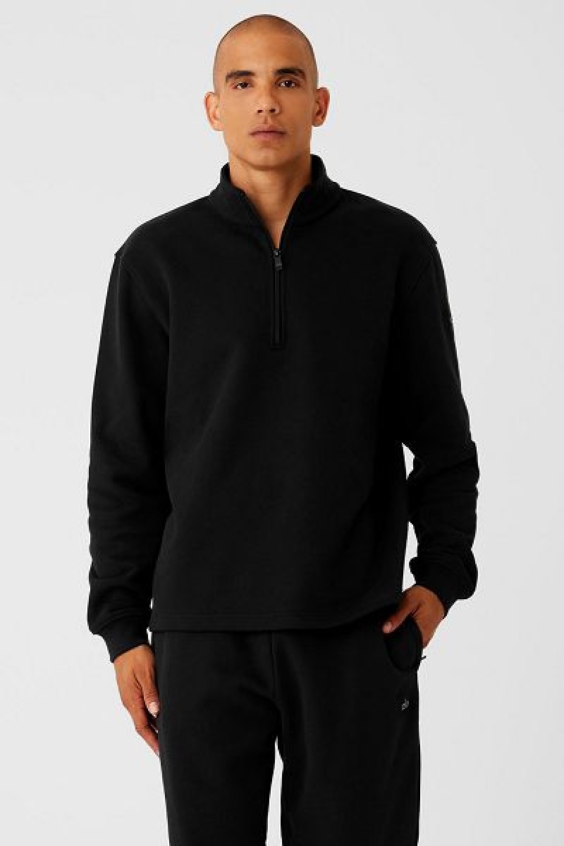 Moletom com Capuz Alo Yoga Renown Heavy Weight 1/4 Zip Masculino Pretas | 6358-TUIKD