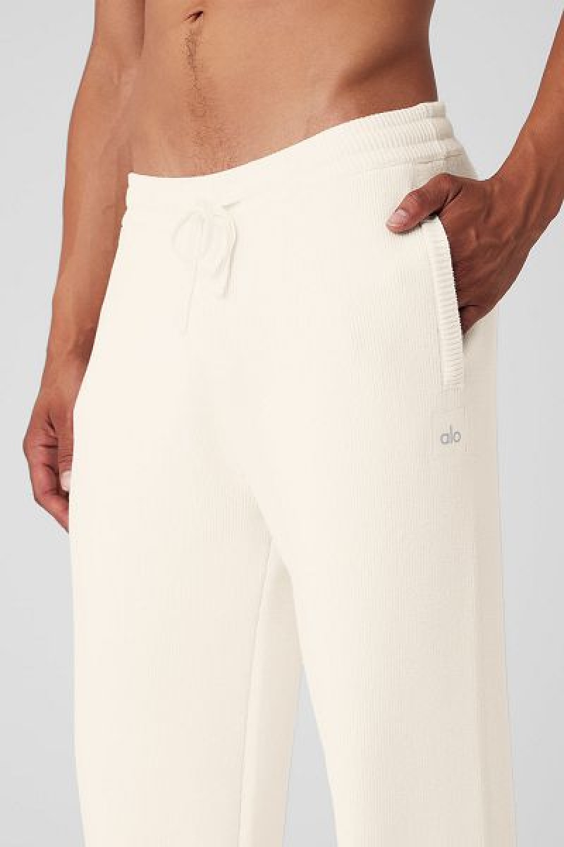 Moletons Alo Yoga Scholar Em Linha Reta Leg Masculino Branco | 2795-XQFUJ