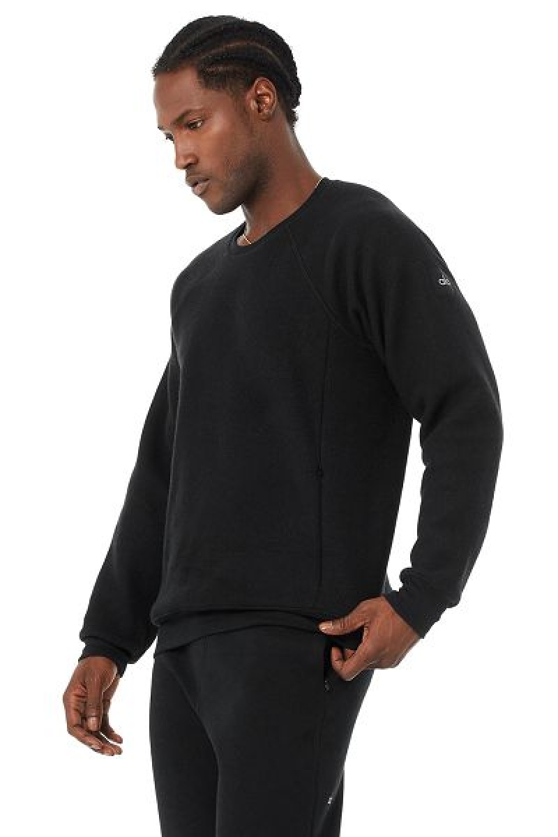 Moletons Alo Yoga Triumph Crew Neck Masculino Pretas | 2570-OMIQA