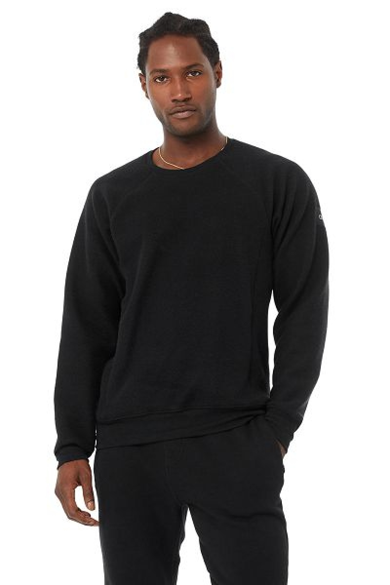 Moletons Alo Yoga Triumph Crew Neck Masculino Pretas | 2570-OMIQA