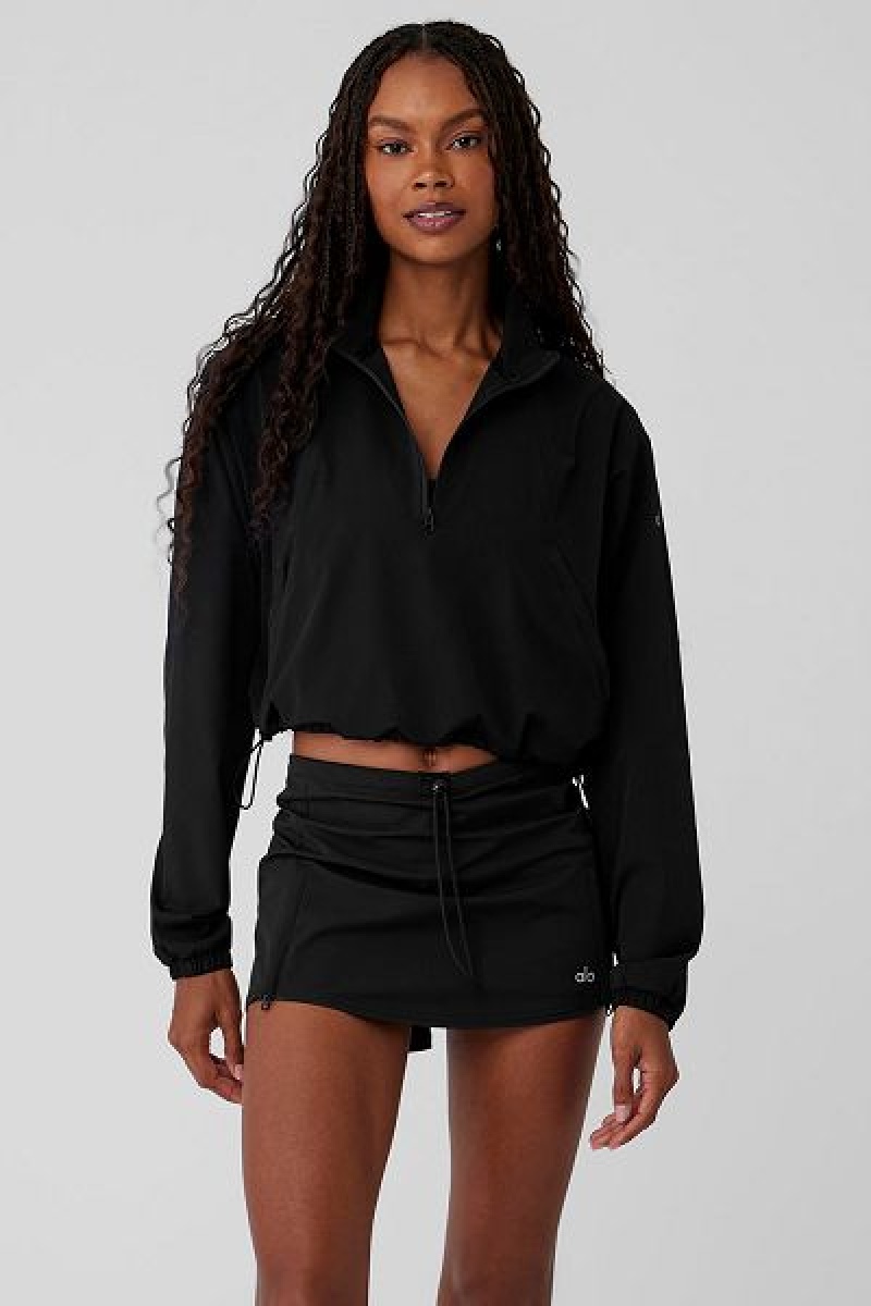 Pullovers Alo Yoga 1/4 Zip Cropped In The Lead Coverup Feminino Pretas | 2301-QXKBI