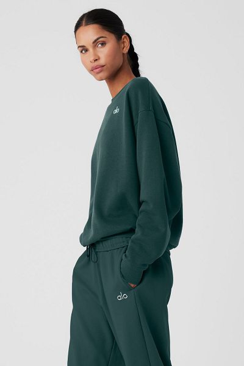 Pullovers Alo Yoga Accolade Crew Neck Feminino Verdes | 7245-AOHYU