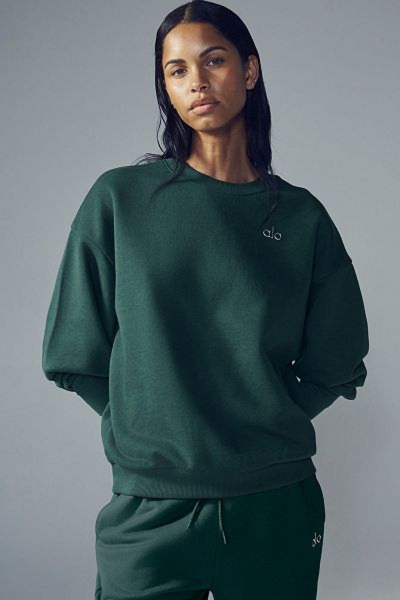 Pullovers Alo Yoga Accolade Crew Neck Feminino Verdes | 7245-AOHYU