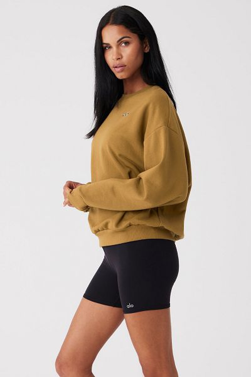 Pullovers Alo Yoga Accolade Crew Neck Feminino Verde Oliva | 6032-JGIFE