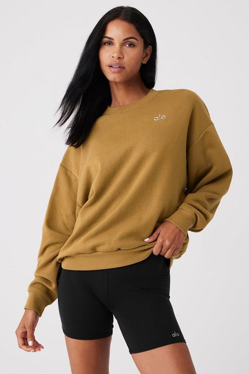 Pullovers Alo Yoga Accolade Crew Neck Feminino Verde Oliva | 6032-JGIFE