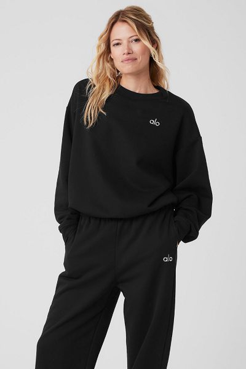 Pullovers Alo Yoga Accolade Crew Neck Feminino Pretas | 3519-JRSMA