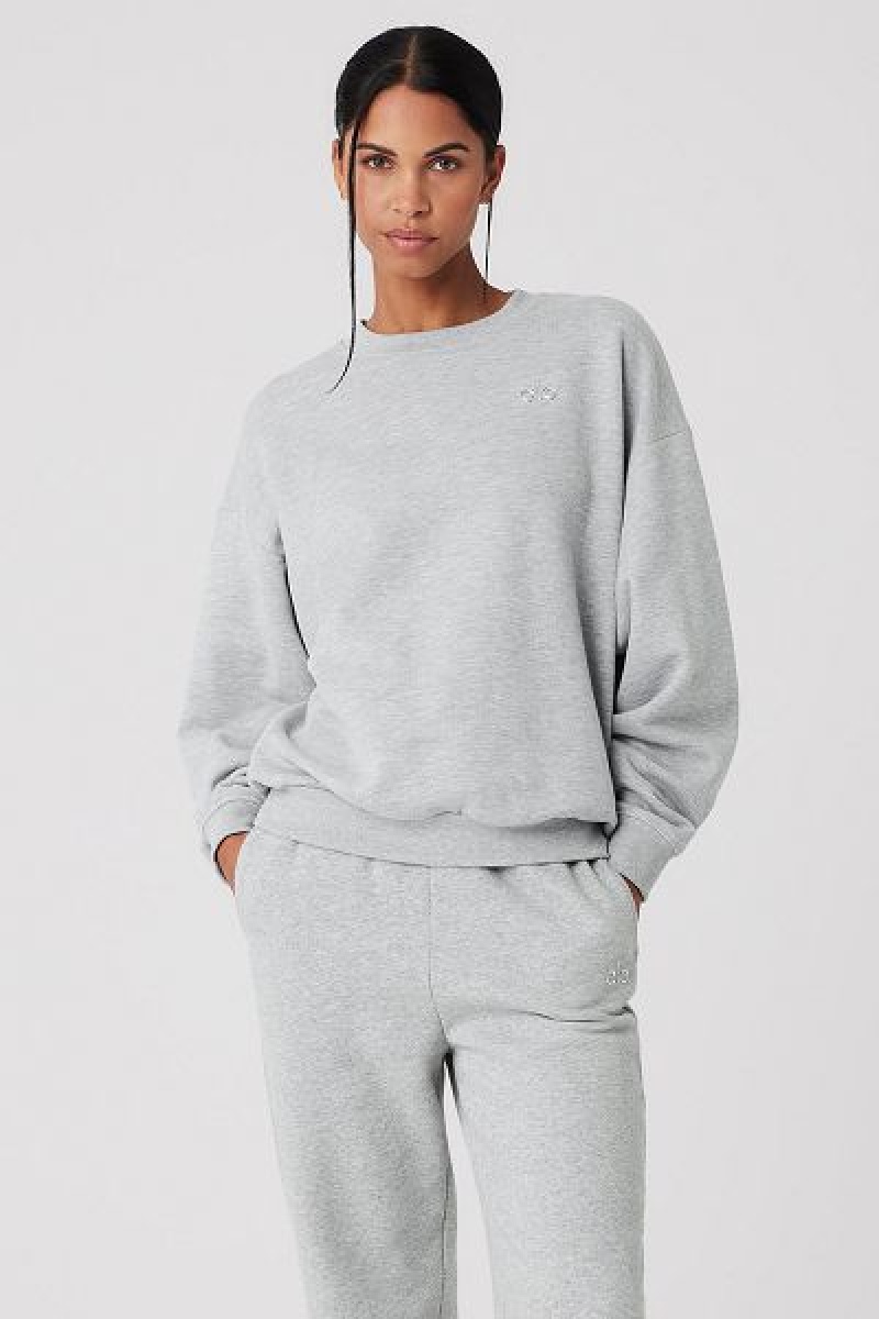 Pullovers Alo Yoga Accolade Crew Neck Feminino Cinzentas | 4912-GJARX