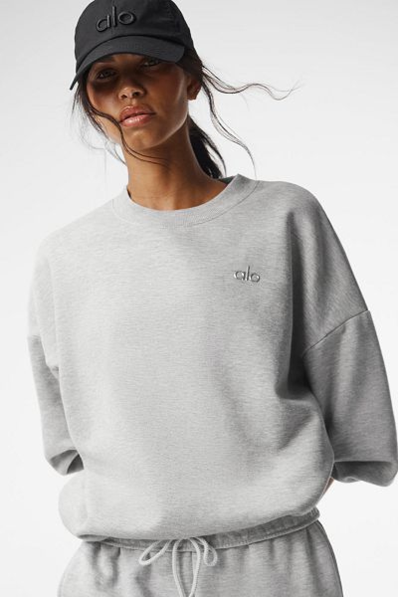 Pullovers Alo Yoga Accolade Crew Neck Feminino Cinzentas | 4912-GJARX