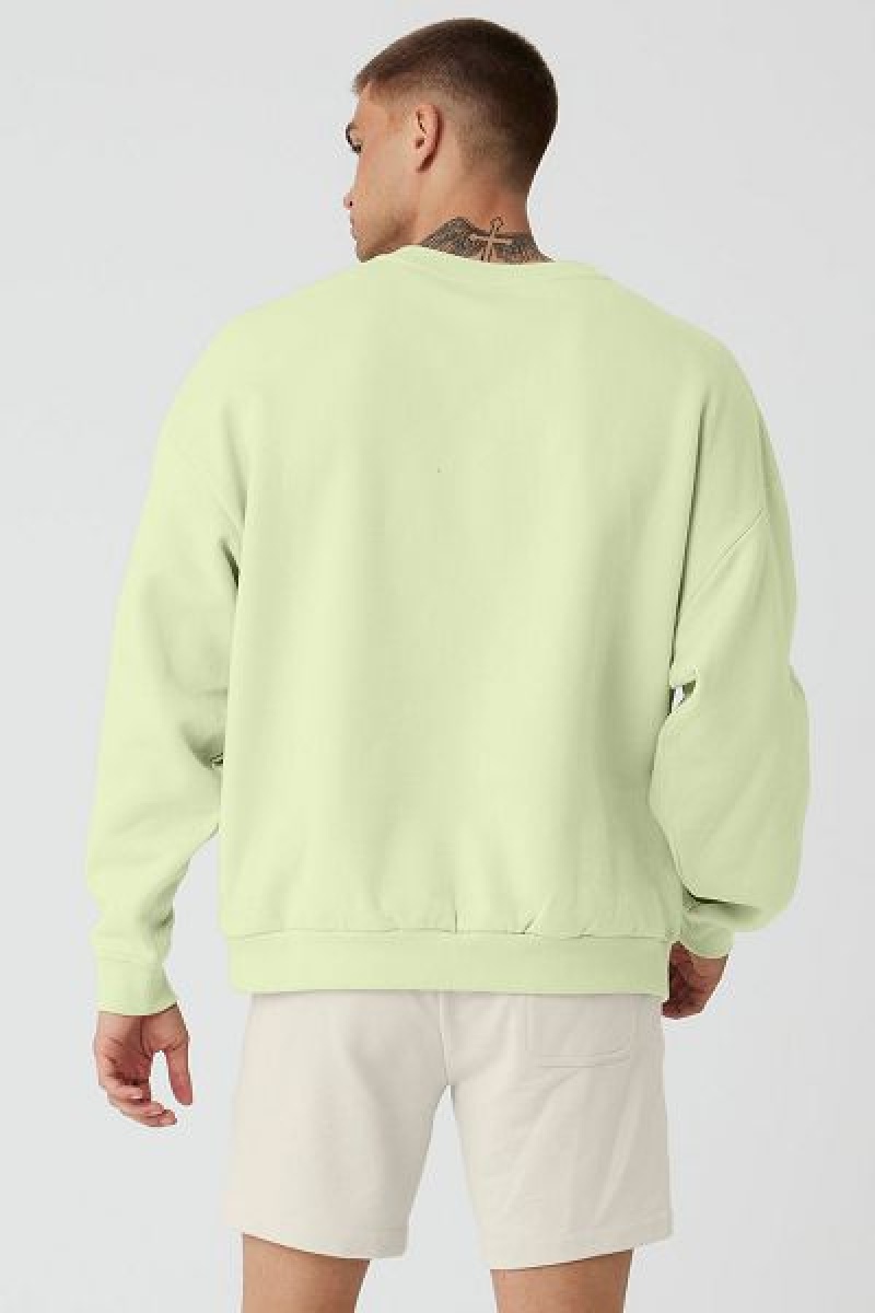 Pullovers Alo Yoga Accolade Crew Neck Masculino Verdes | 9082-XRHSF