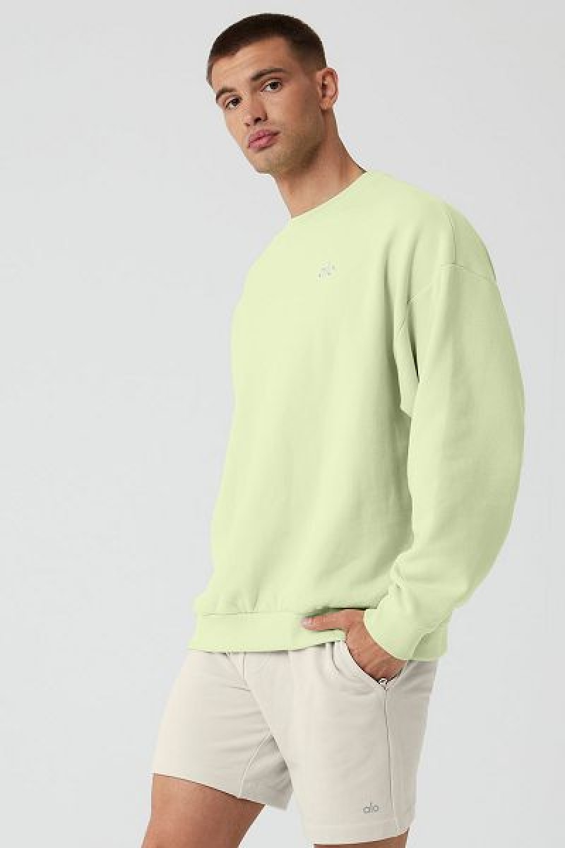 Pullovers Alo Yoga Accolade Crew Neck Masculino Verdes | 9082-XRHSF