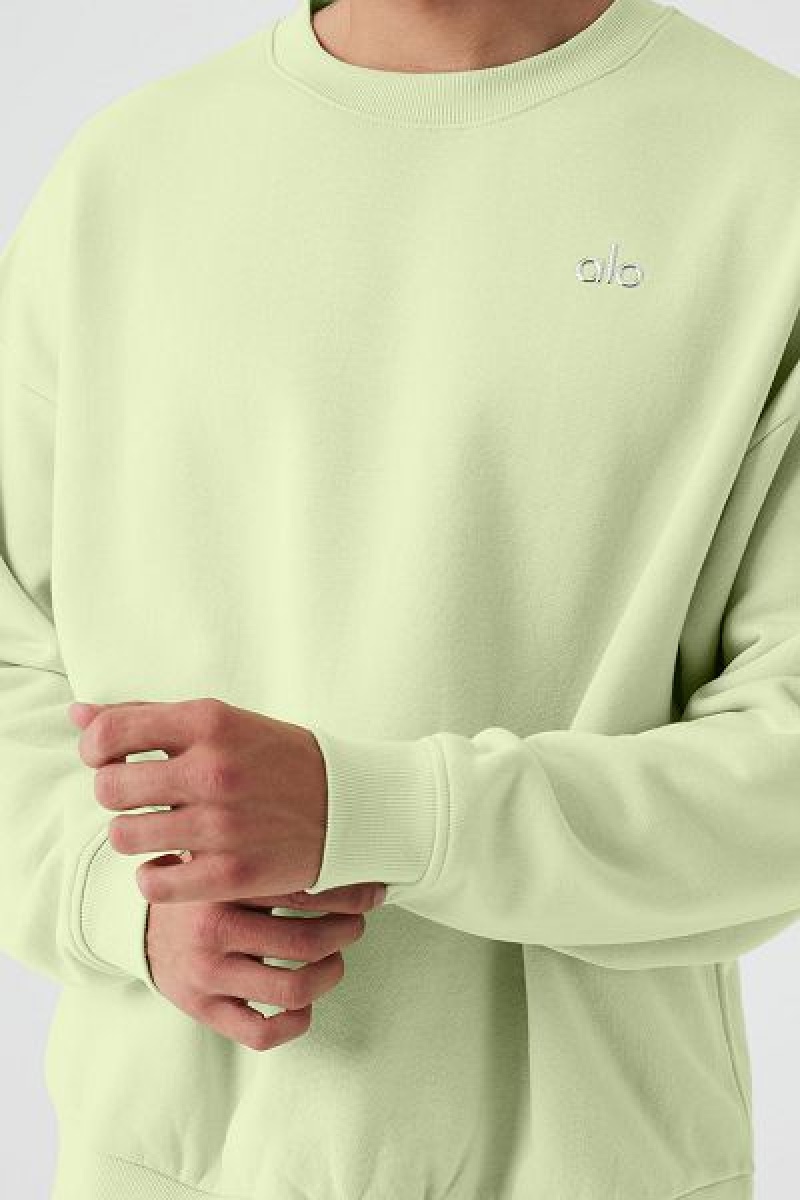 Pullovers Alo Yoga Accolade Crew Neck Masculino Verdes | 9082-XRHSF