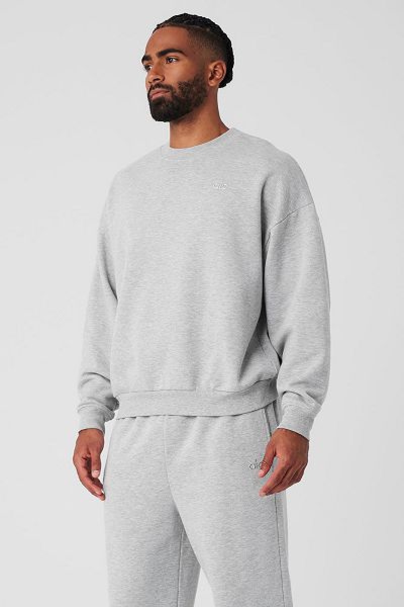 Pullovers Alo Yoga Accolade Crew Neck Masculino Cinzentas | 5189-ROMTP