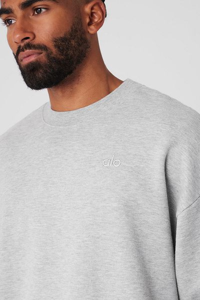 Pullovers Alo Yoga Accolade Crew Neck Masculino Cinzentas | 5189-ROMTP