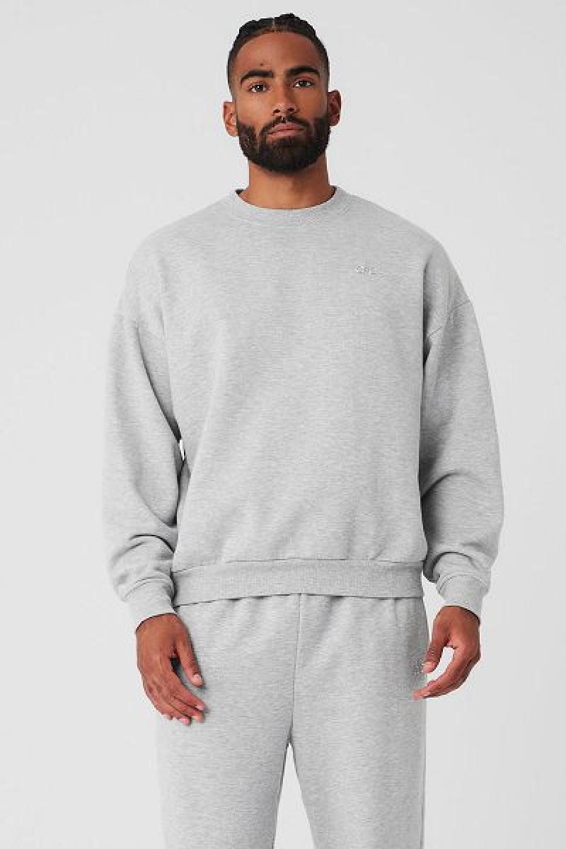 Pullovers Alo Yoga Accolade Crew Neck Masculino Cinzentas | 5189-ROMTP