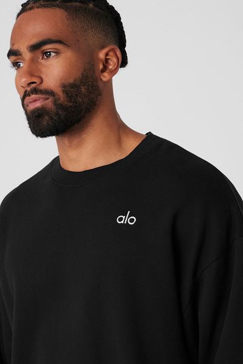 Pullovers Alo Yoga Accolade Crew Neck Masculino Pretas | 0569-NCMIZ