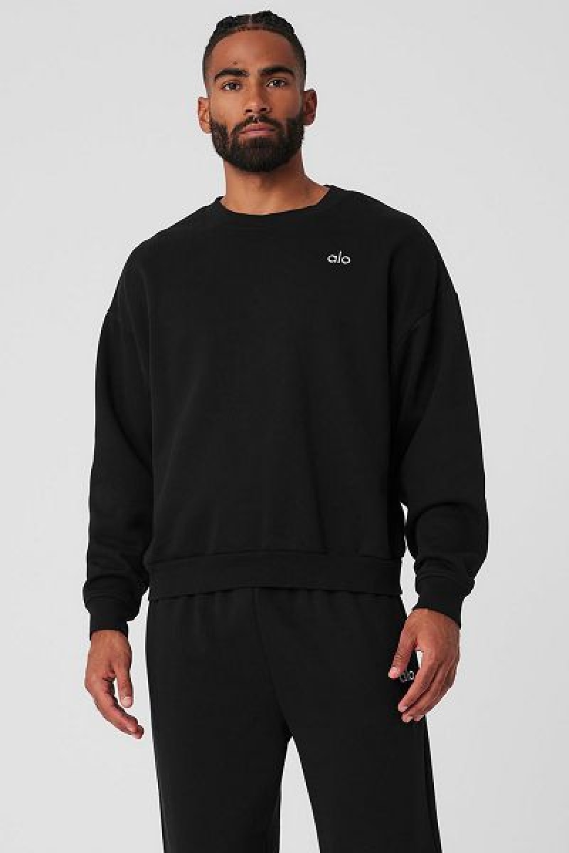 Pullovers Alo Yoga Accolade Crew Neck Masculino Pretas | 0569-NCMIZ