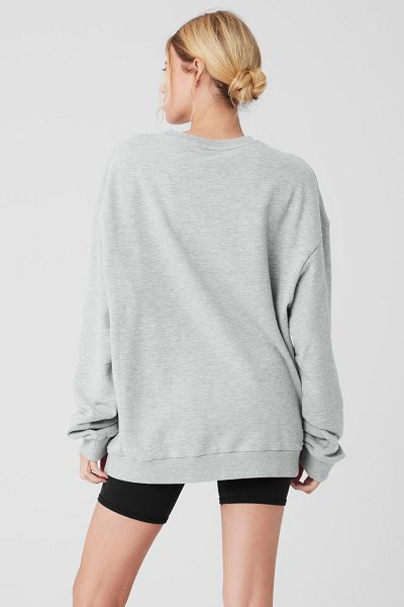 Pullovers Alo Yoga Chill Crew Feminino Cinzentas | 4290-UPAEB