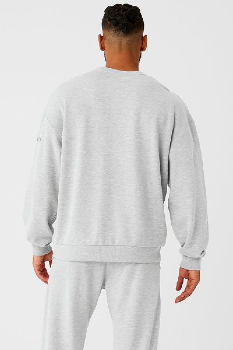 Pullovers Alo Yoga Chill Crew Masculino Cinzentas | 0215-UDAIX