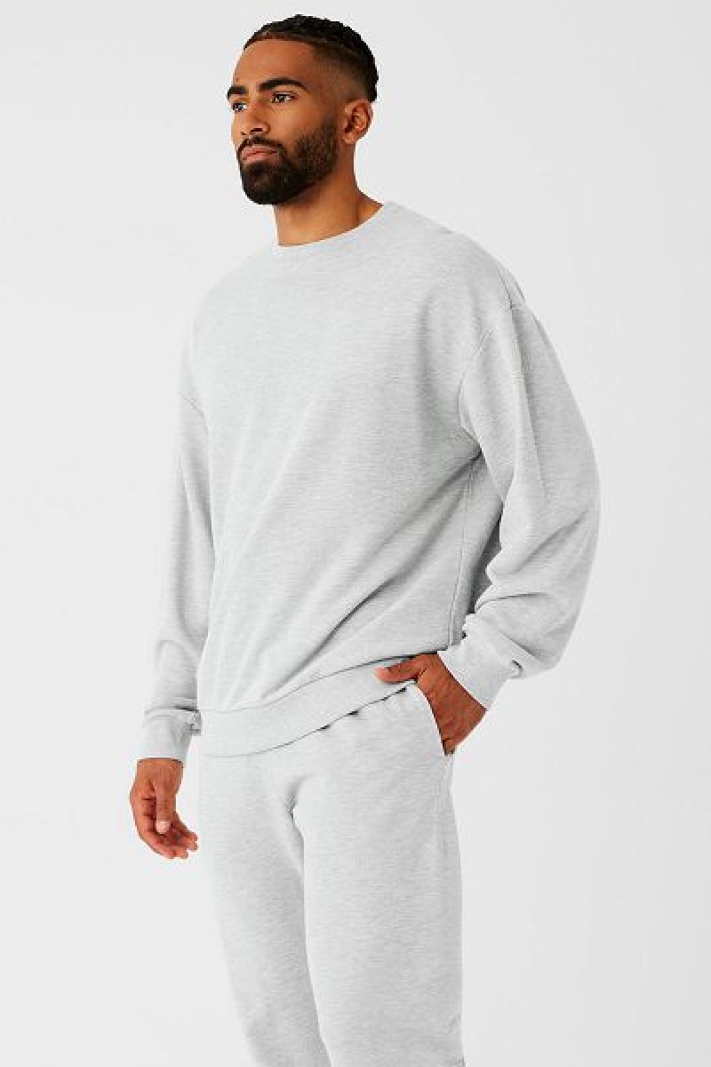 Pullovers Alo Yoga Chill Crew Masculino Cinzentas | 0215-UDAIX