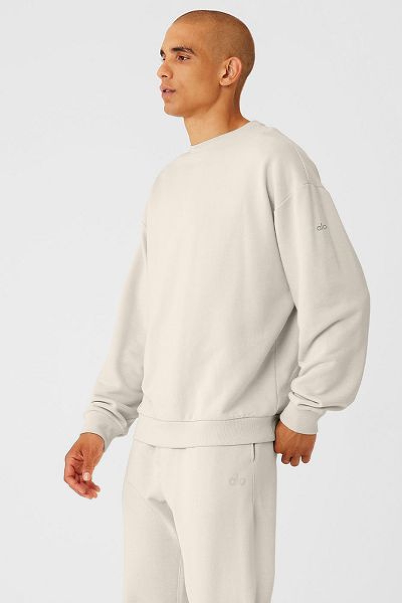 Pullovers Alo Yoga Chill Crew Masculino Bege | 8351-DTNZG