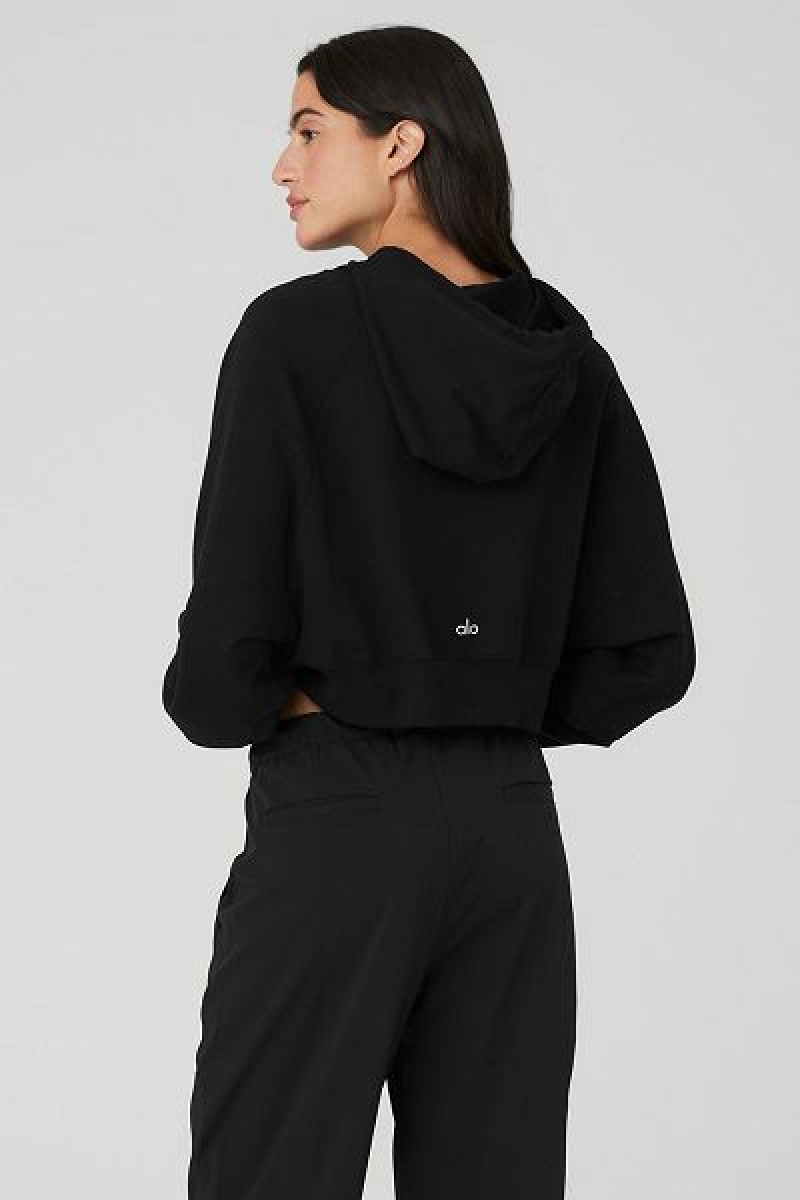 Pullovers Alo Yoga Cropped Double Take Feminino Pretas | 6049-AEWNB