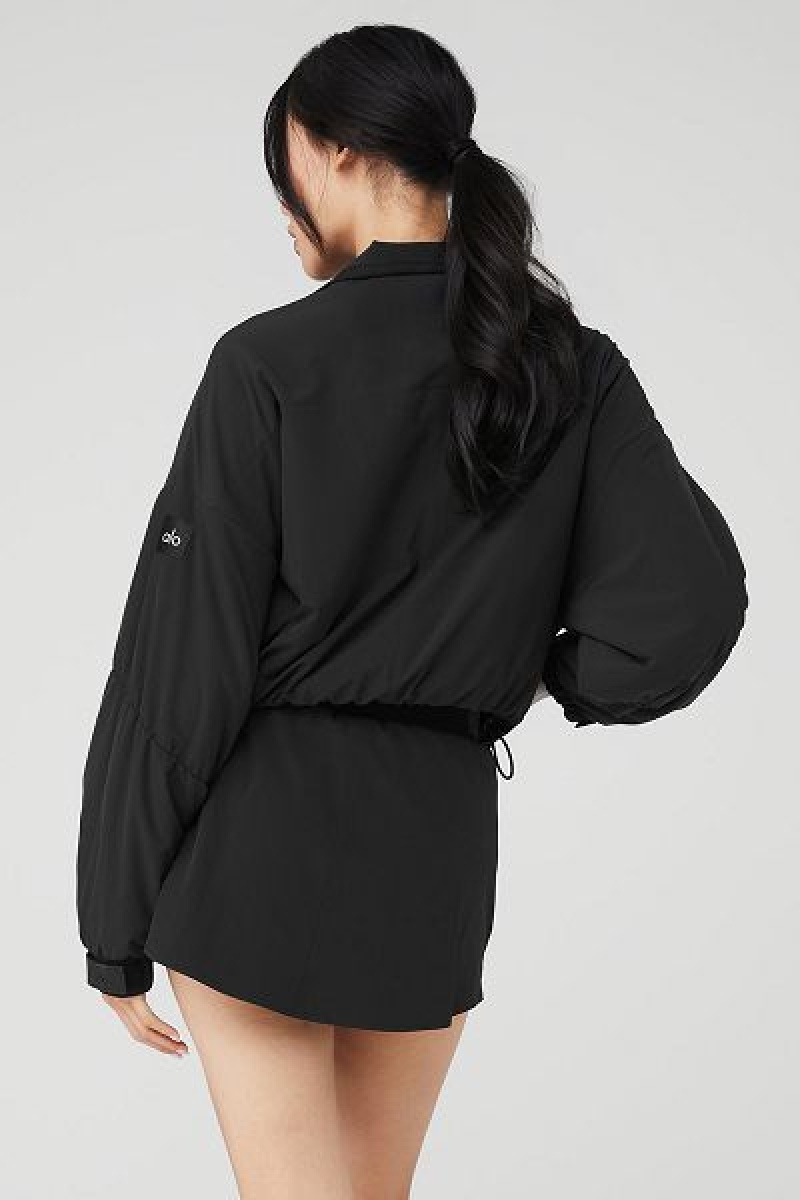 Pullovers Alo Yoga Cropped Elevation Coverup Feminino Pretas | 3052-VKCDE