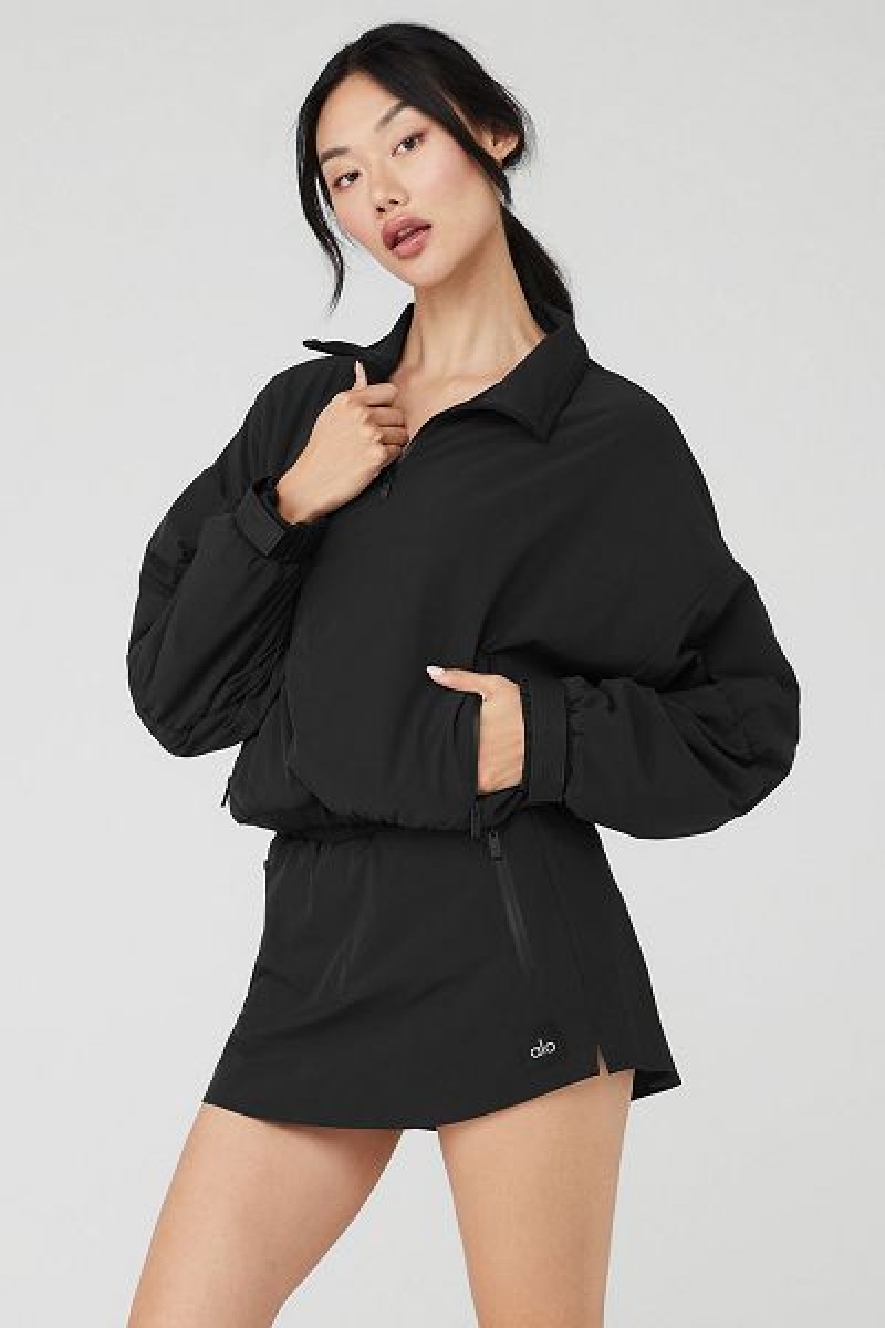 Pullovers Alo Yoga Cropped Elevation Coverup Feminino Pretas | 3052-VKCDE