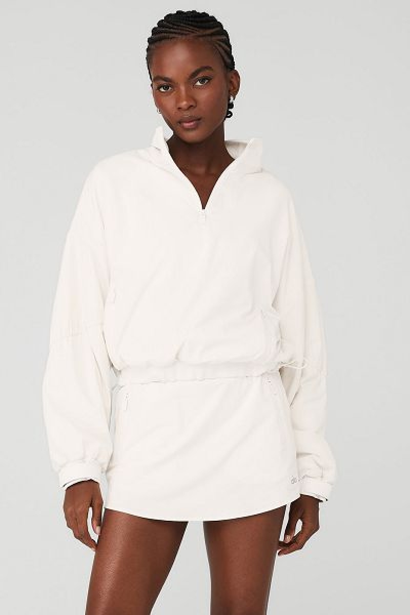 Pullovers Alo Yoga Cropped Elevation Coverup Feminino Branco | 1754-JCAZE