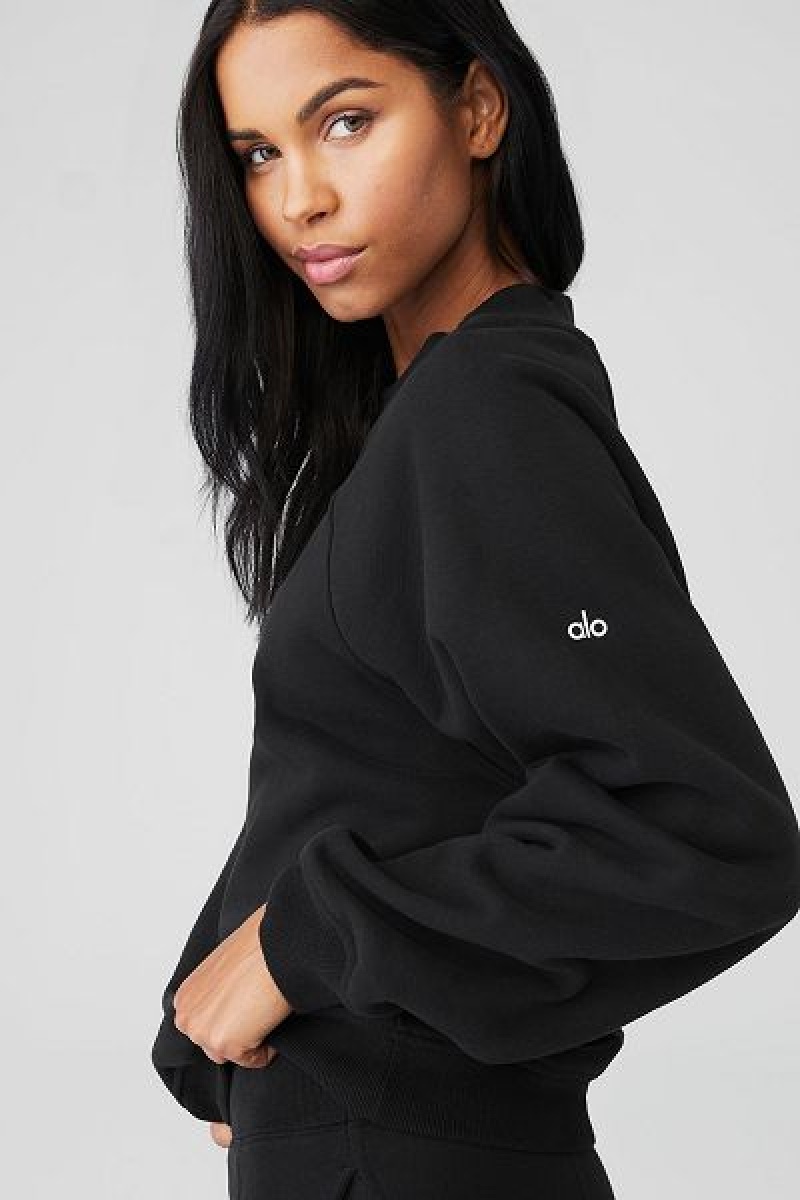 Pullovers Alo Yoga Heavy Weight Free Time Crew Neck Feminino Pretas | 7983-WCYAP