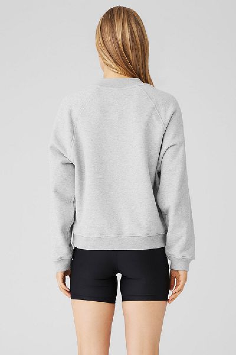 Pullovers Alo Yoga Heavy Weight Free Time Crew Neck Feminino Cinzentas | 8546-MXFGA