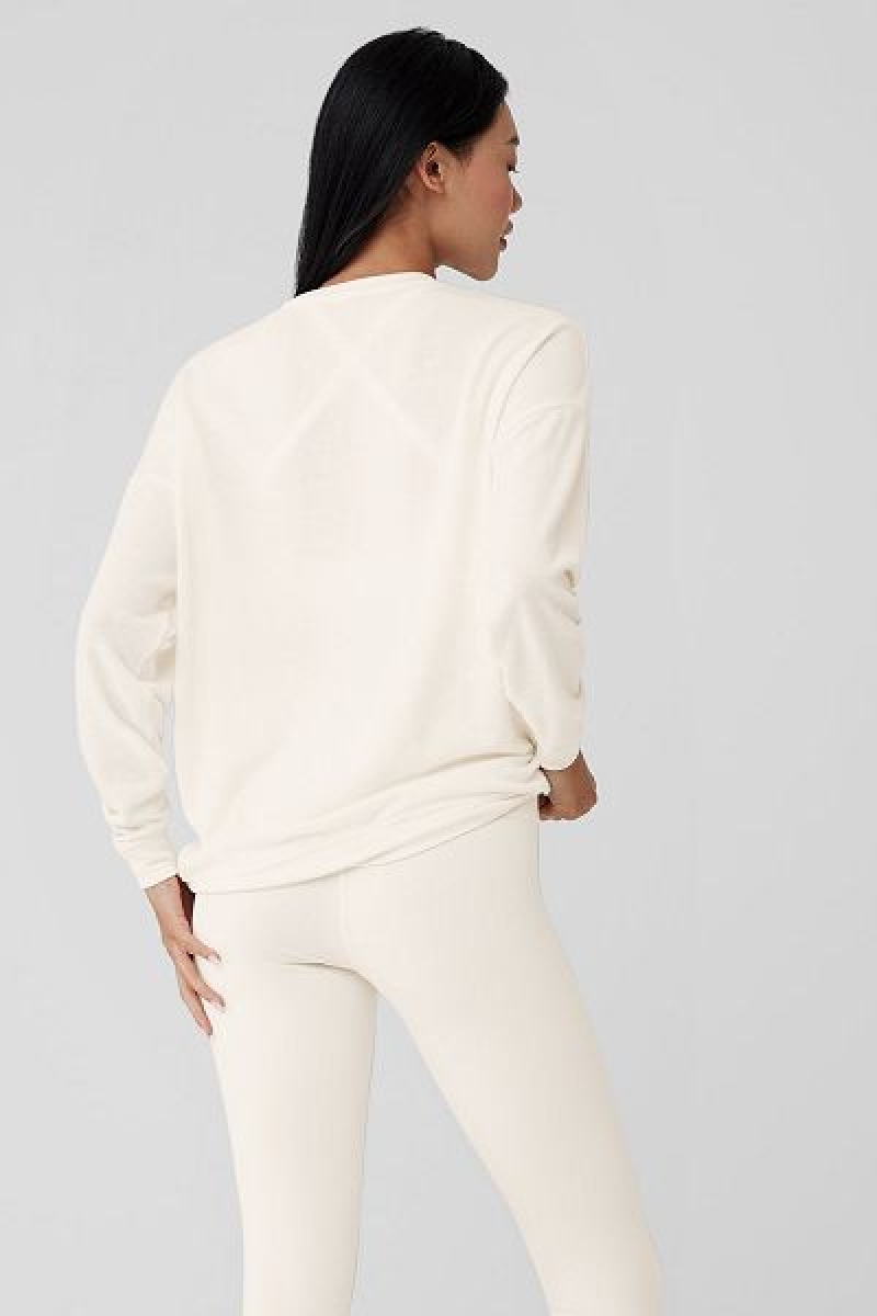 Pullovers Alo Yoga Soho Feminino Branco | 2418-XTQCY