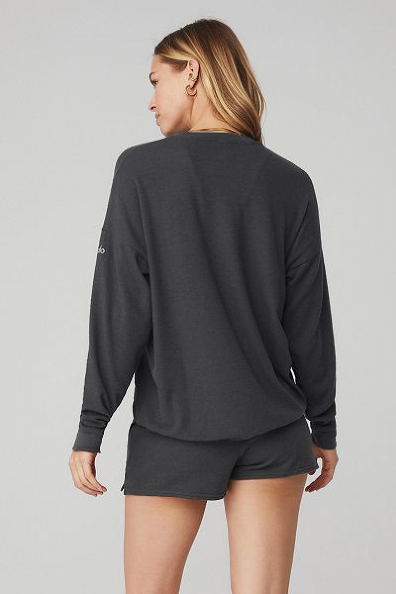 Pullovers Alo Yoga Soho Feminino Cinzentas Escuro | 9306-FICWA